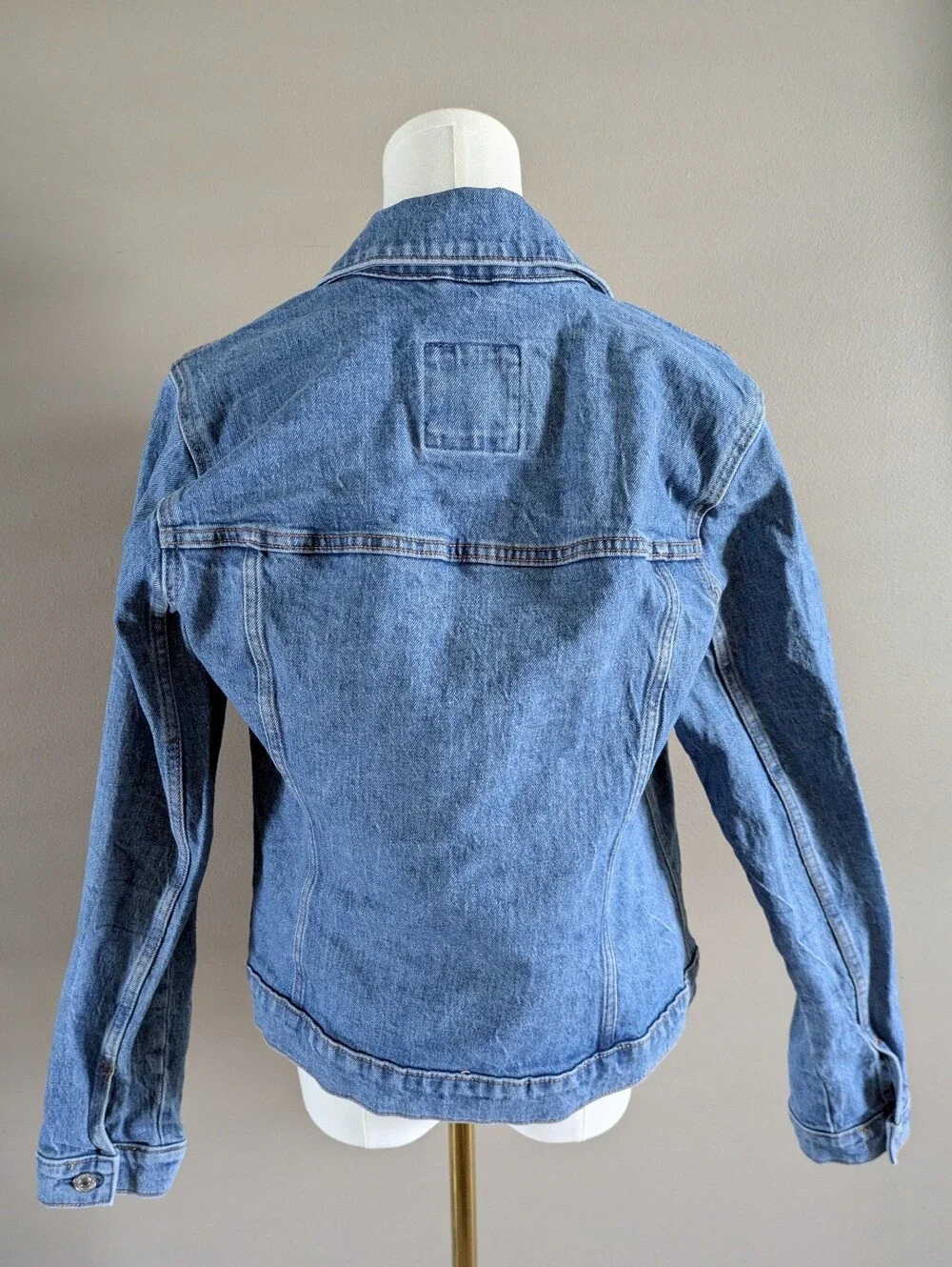 Abercrombie & Fitch A&F Long Sleeve Collared Denim Jean Button Up Jacket Large